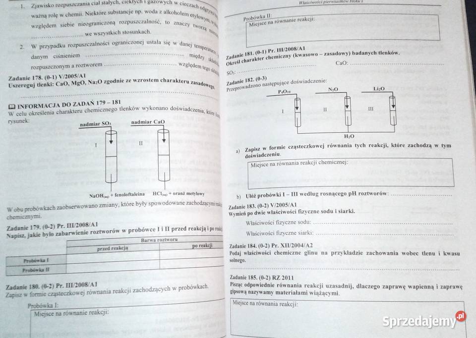 Chemia 1 Zbiór zadań z odpowiedziami 20022017 Pozostałe lubelskie