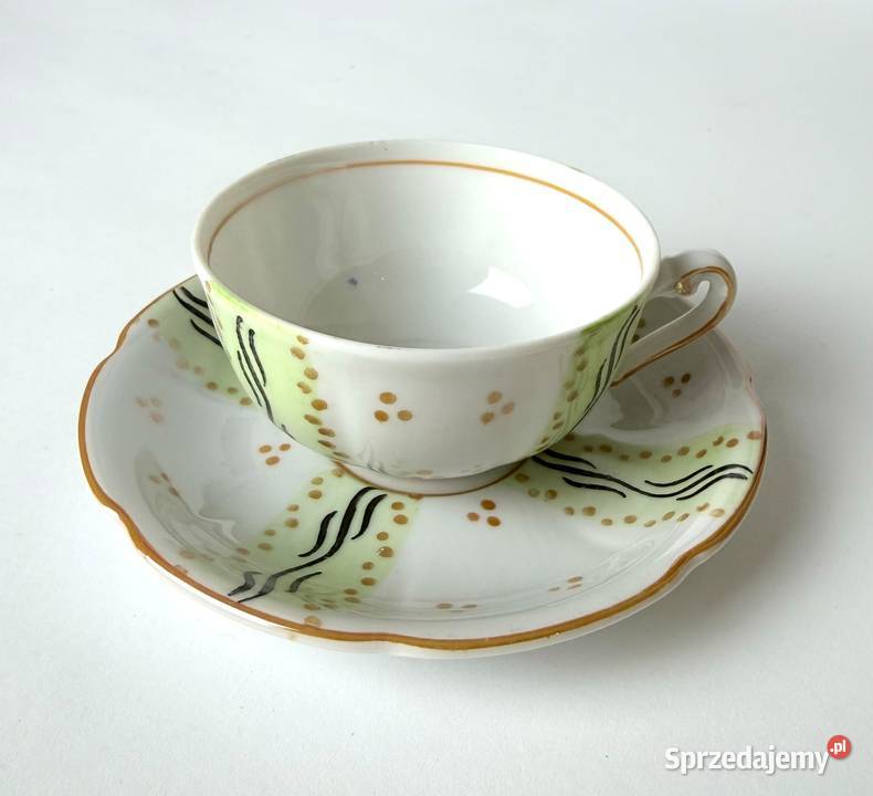 Stara Filiżanka ze spodkiem Oscar Schlegelmilch Porcelana i szkło Kraków