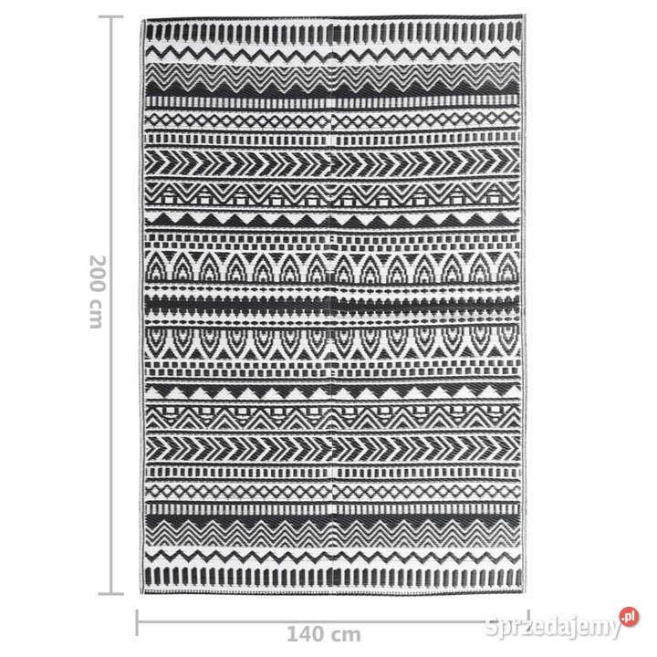 Dywan zewnętrzny czarny 140 x 200 PP WM316922