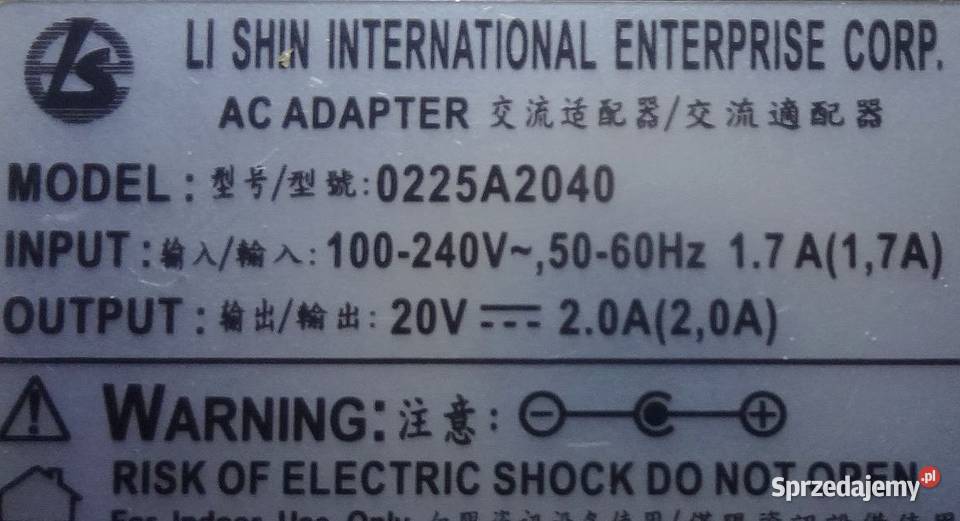Zasilacz 20v 2A Szczecin sprzedam