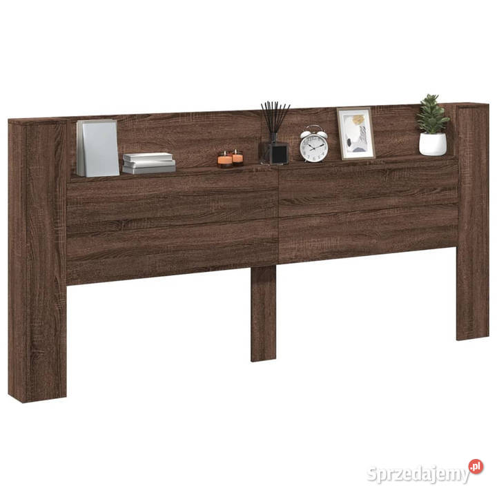 Zagłówek z półką i LED brązowy dąb 220x165x1035 Warszawa sprzedam