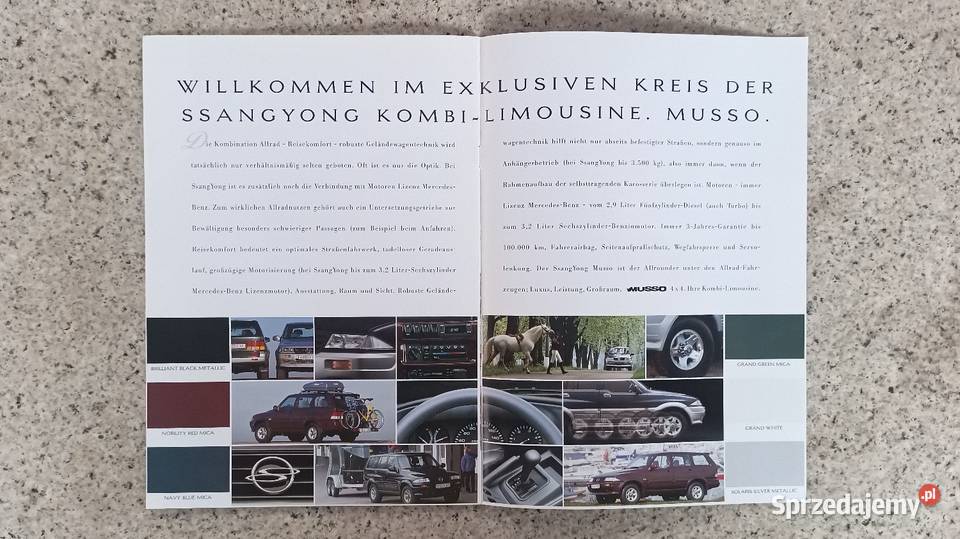 SSANG YONG Korando Musso Prospekty Bytom
