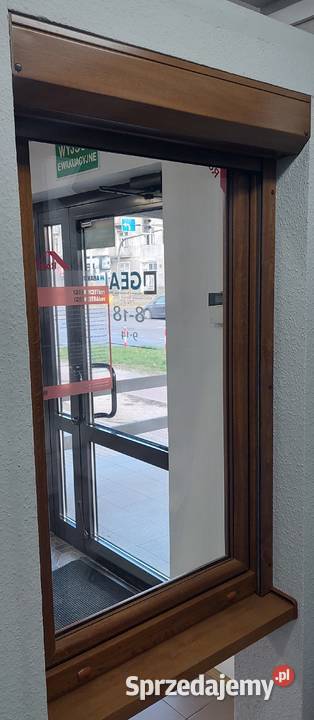 Okno 865x1435 złoty dąb z roletą elektryczną podlaskie Łomża