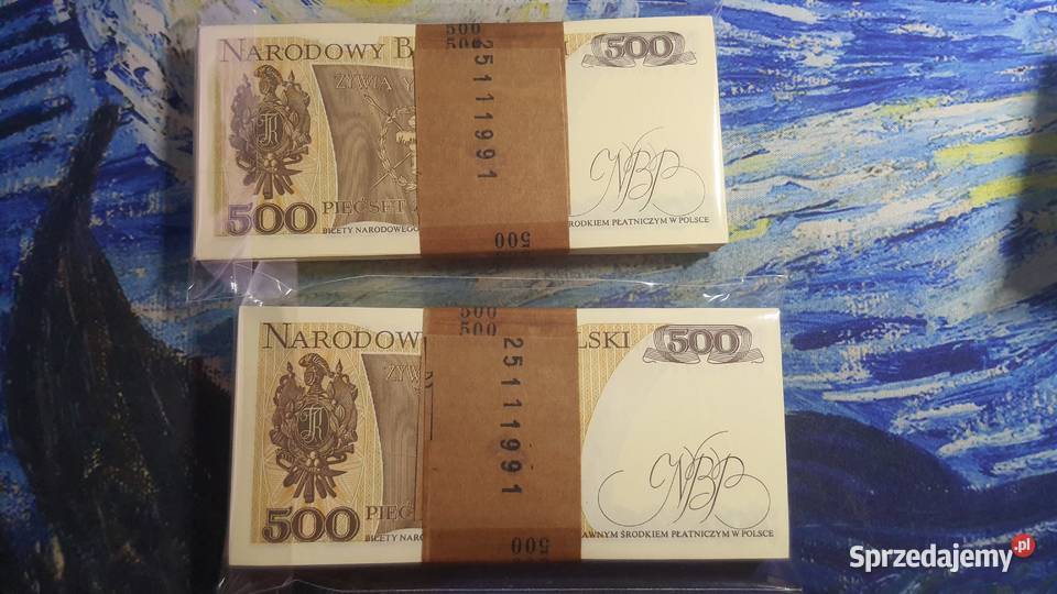 PACZKI 100 x 500 złotych 1982 UNC mazowieckie Warszawa