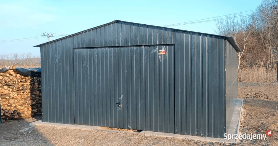 Garaż Blaszany 4x7 czarny złoty dąb profil Sprzedaż Piła