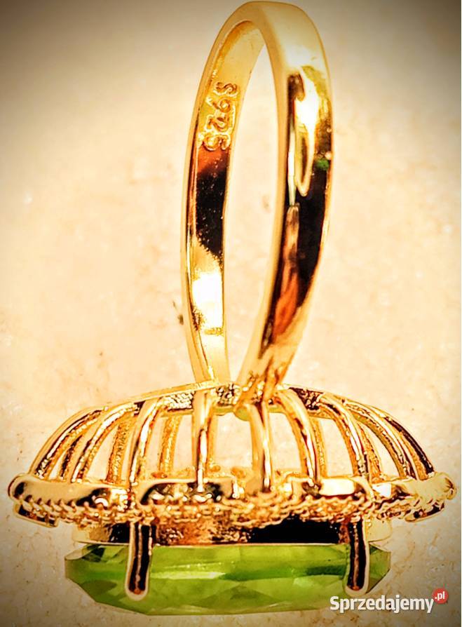 Piękny Złoty Niepowtarzalny Pierścionek z Pierścionki Poraj