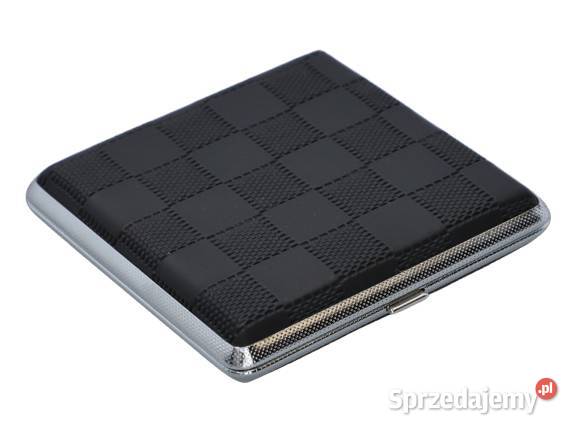 Metalowa Papierośnica Pokryta Ekoskórą na Wzór Ostrowy nad Okszą