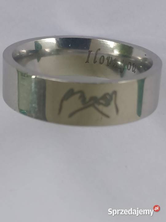 Obrączka Grawerowana I love you Stal nierdzewna Zegarki i Biżuteria