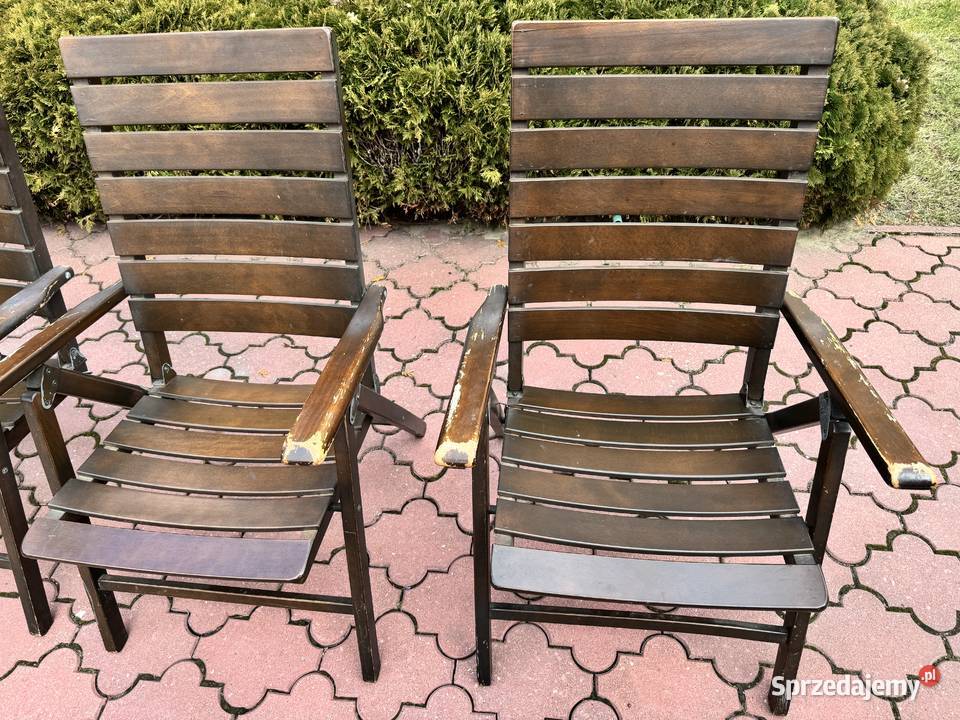 Leżak ogrodowy drewniany brązowy regulowany Garwolin