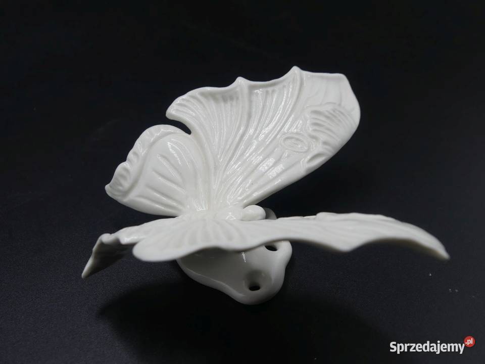 Piękny niespotykany biały motyl Karl Ens Porcelana i szkło Poznań
