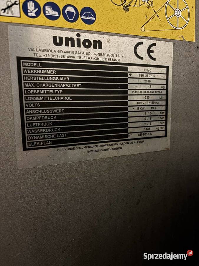 Pralka agregat chemiczny Union Syców