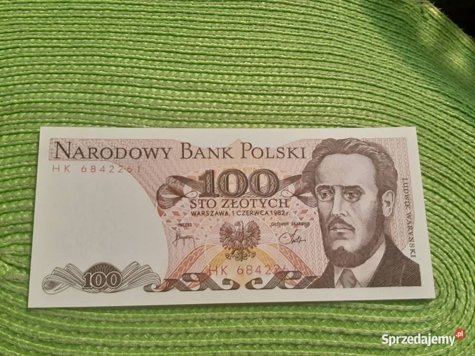 banknot polski 100złotych z 1982r Łomża