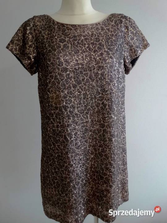 Sukienka Złota Cekinowa Balowa Wieczorowa Długość Midi Łomża sprzedam