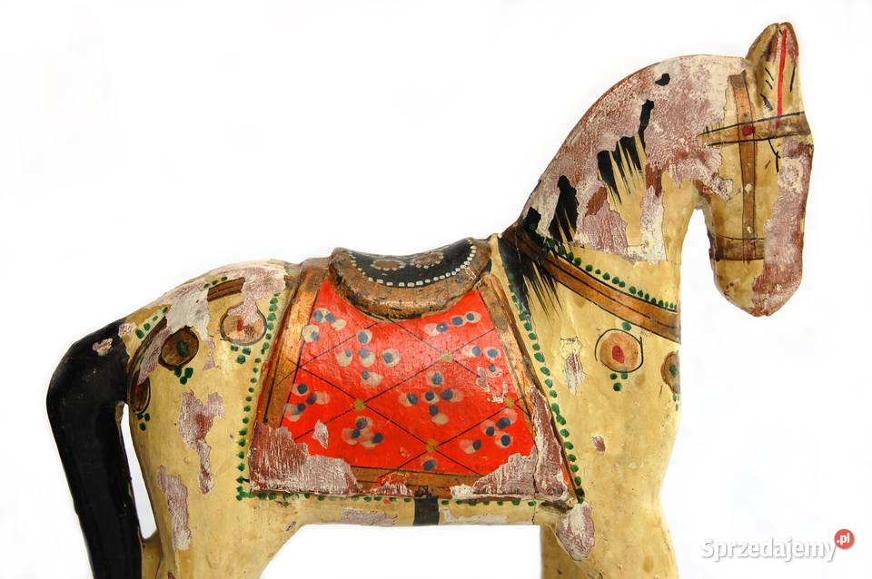 Koń indyjski rzeźba drewniana malowana indyjska Lublin