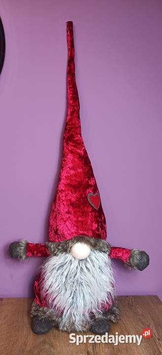 DUŻY Skrzat 105 świąteczny Krasnal Gnom Mikołaj Jasień