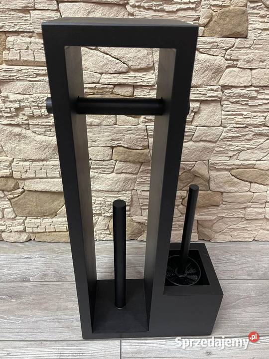 Stojak na papier toaletowy czarny mat połysk i Dębica