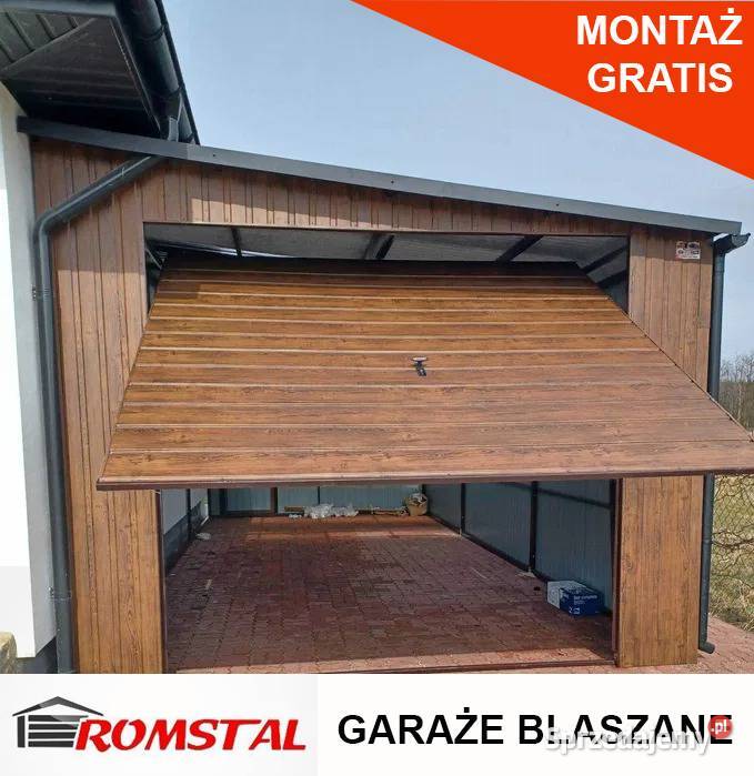 Mały Garaż Drewnopodobny - Wiatka - Zadaszenie - Romstal