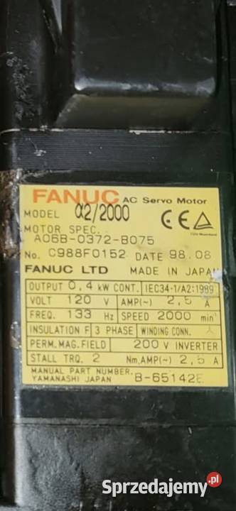 Serwosilnik Fanuc A06B0372B075 servomotor Legnica