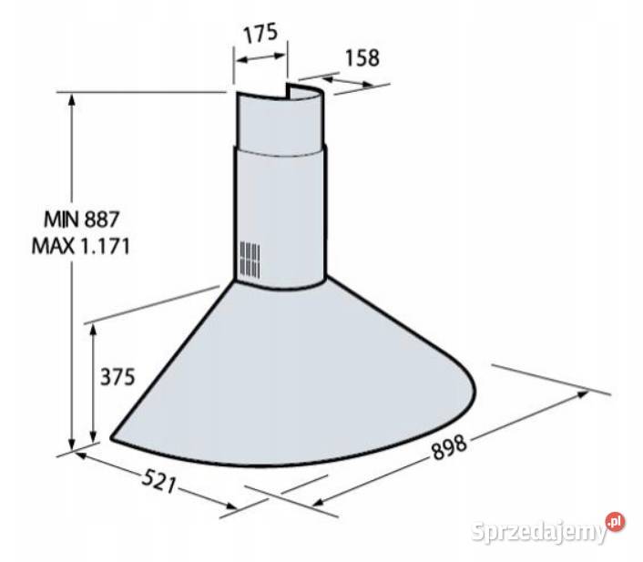 Okap nadkuchenny Mastercook z blachy nierdzewnej Olsztyn