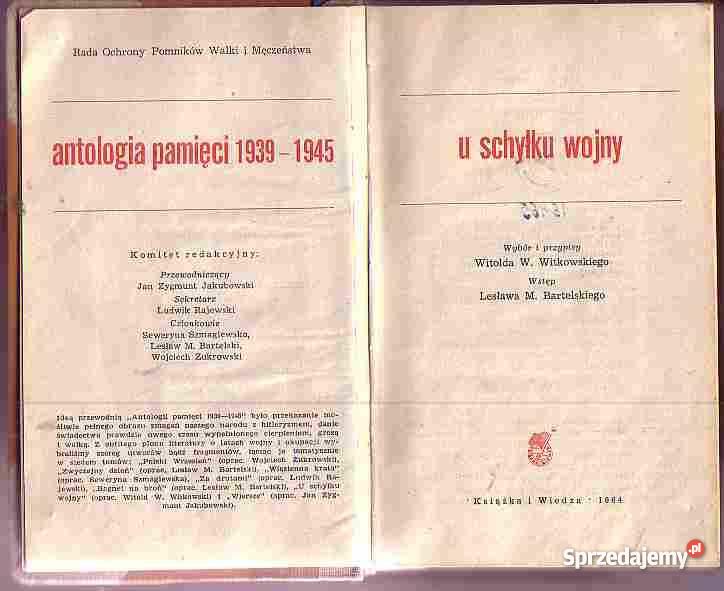 5089 U SCHYŁKU WOJNY ANTOLOGIA PAMIĘCI 1939 0 19 Czyrna