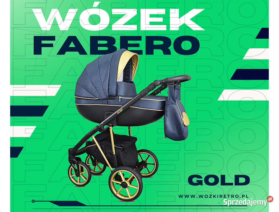 NOWY Złoty Wózek Dziecięcy Fabero Gold 3w1 Adaptery do fotelika  sprzedam