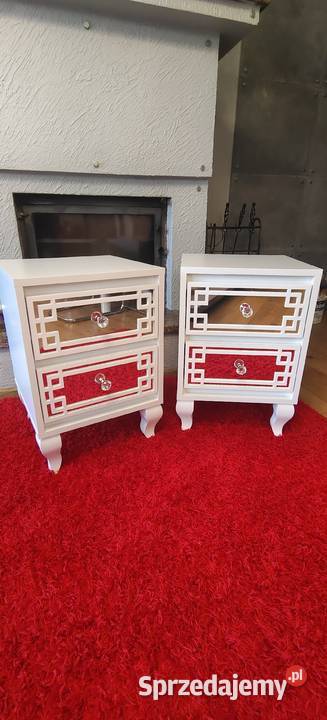 Szafka nocna nakastlikbiała ornament Glamour sprzedam