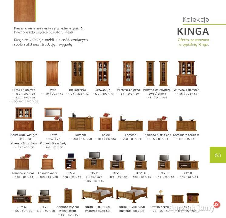 Nowa Witryna z Komodą KINGA Dąb Rustikal Olesno