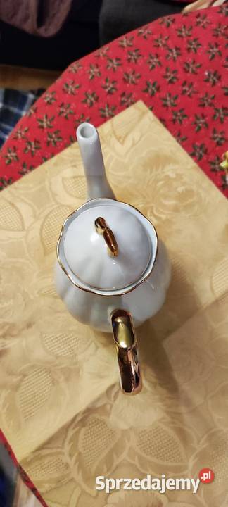 Niewielki zgrabny dzbanek biel bordo złoto Wrocław