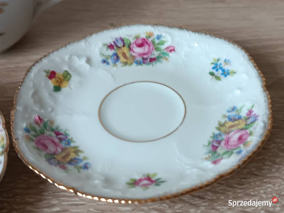 Porcelanowe podstawki i filiżanka Gorlice