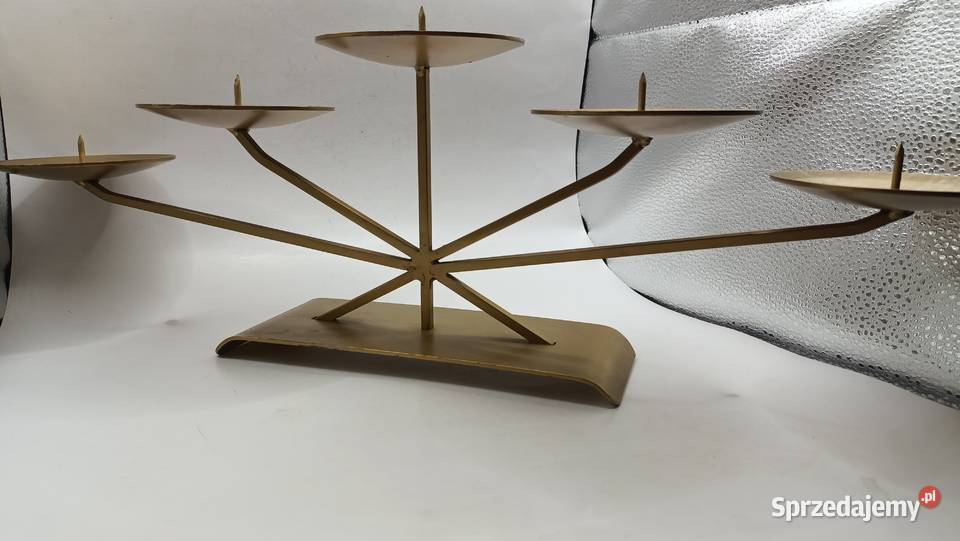 Rzeźba metaloplastyka świecznik pięcioramienny Zamość