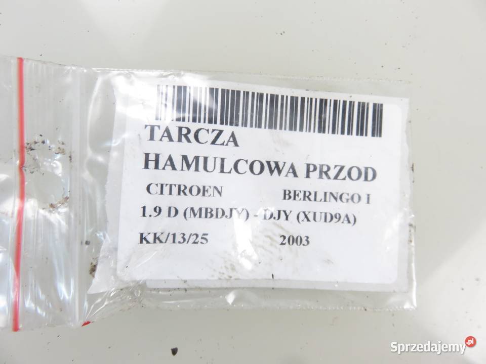 TARCZA HAMULCOWA PRZÓD CITROEN BERLINGO I 19 D Tarcze hamulcowe małopolskie