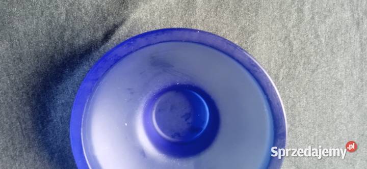 Skandynawski świecznik tealight szkło kobaltowe wielkopolskie Koźminek