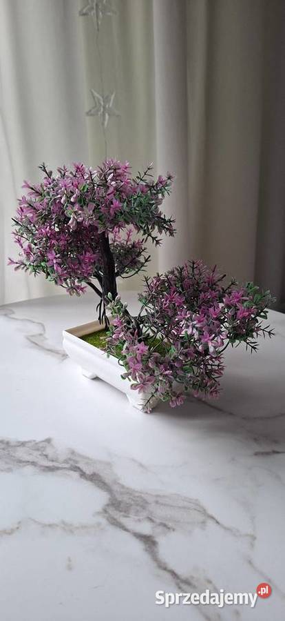 Sztuczne drzewko Bonsai z doniczką miniaturka różowy mazowieckie Małkinia Górna