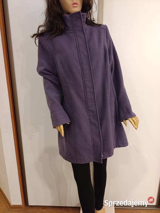 Fioletowy lila płaszczyk damski r44 Hażlach