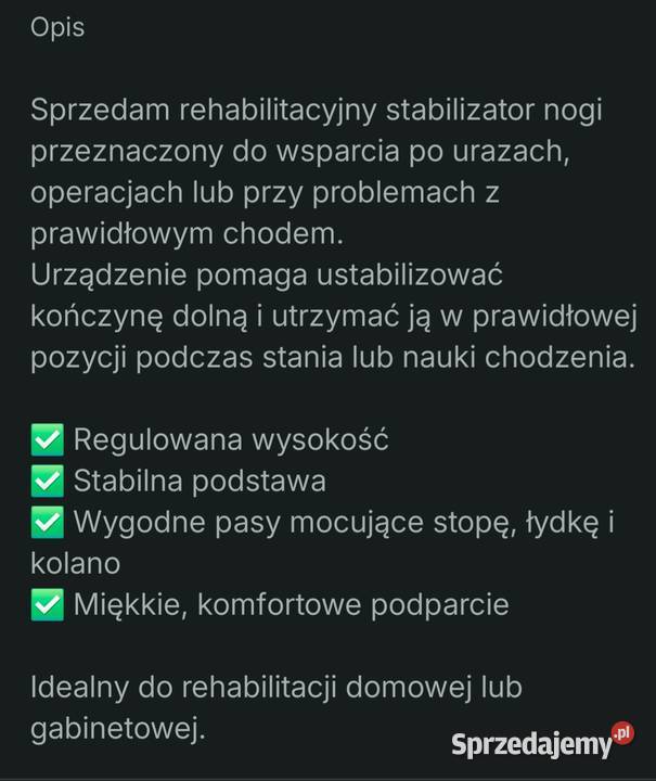 Iwalk Stabilizator Nogi Kula Orteza Częstochowa sprzedam