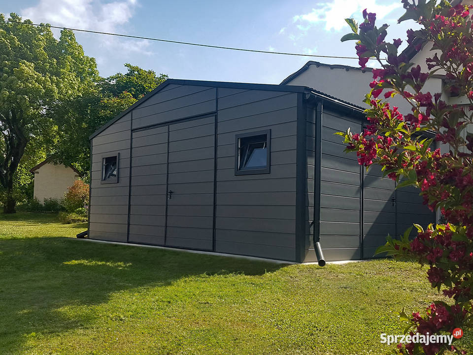 Garaż ocieplany z płyty warstwowej 74m grafit Kraków