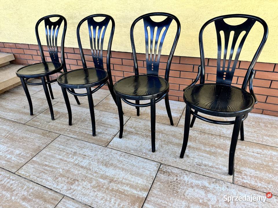 Krzesła czarne 4 gięte stylowe drewniane krzesło Krzesła mazowieckie Warszawa
