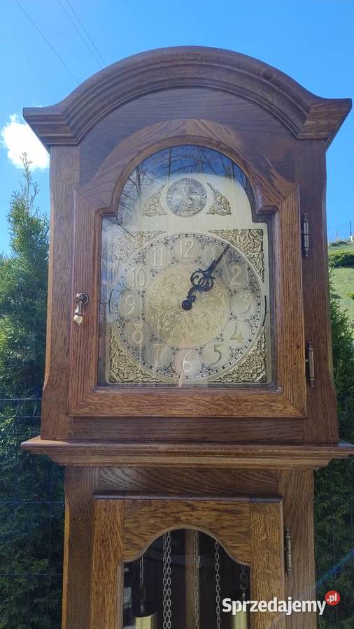 Zegar stojący w skrzyni dębowej podkarpackie Iwonicz-Zdrój