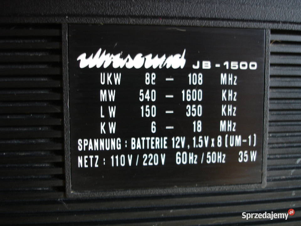 Radiomagnetofon ULTRASOUND JB1500 Zielona Góra