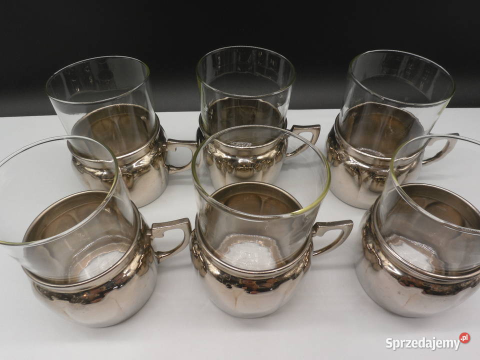 Zestaw sześciu szklanek SAALE GLAS w metalowych Raszków
