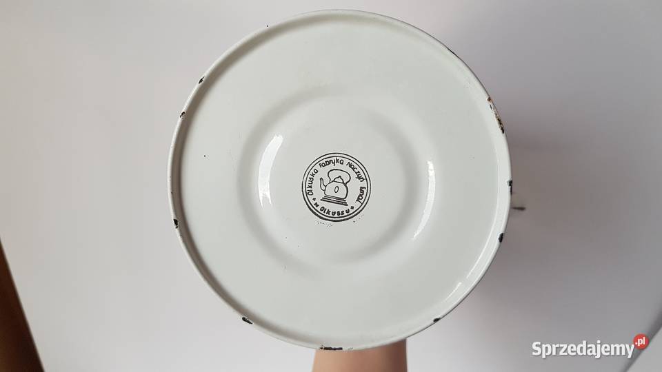 Emaliowany zestaw dzbanek filiżanka Olkusz PRL Pozostałe Dąbrowa Górnicza sprzedam