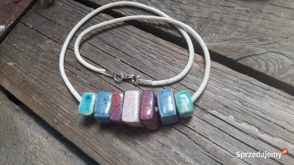 Naszyjnik ceramiczny ręcznie wykonany Otwock