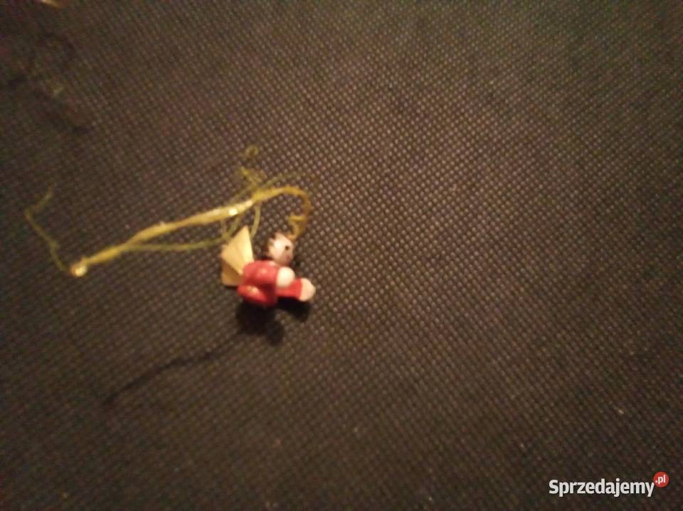 Zawieszka drewniana na choinkę mały aniołek PRL