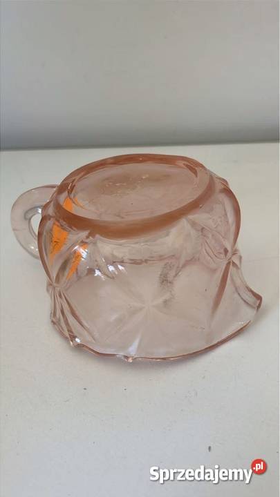 Rozalinowe szkło Wazonik pojemnik w kształcie pomorskie