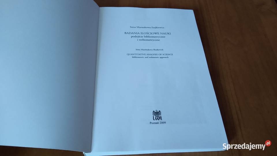 Badania ilościowe nauki Irena Gdańsk