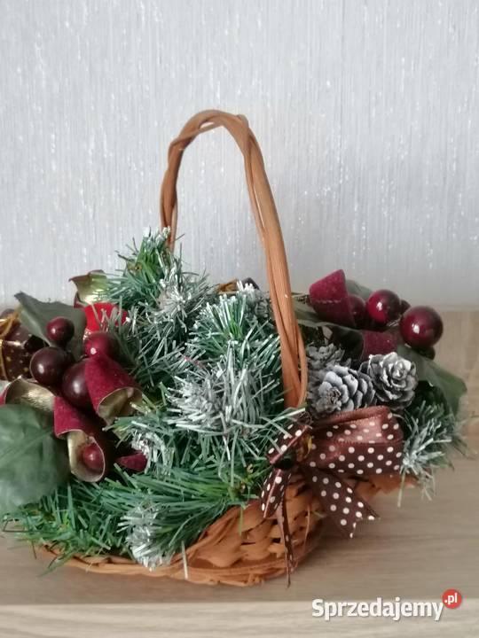 Stroik świąteczny z naturalnej szyszki z świecą śląskie Katowice