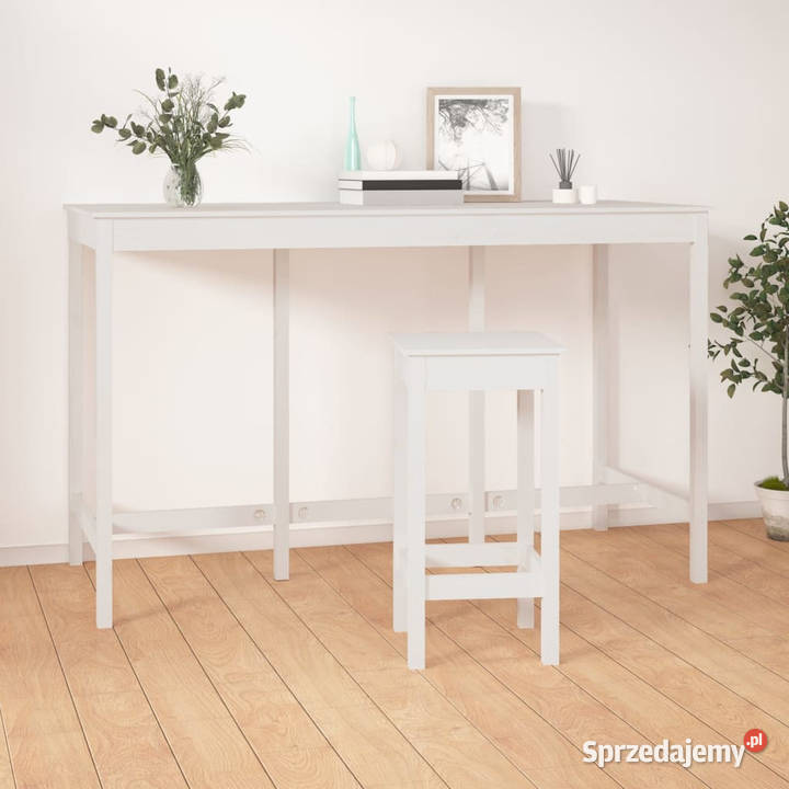 Stolik barowy biały 180x80x110 lite drewno mazowieckie Warszawa