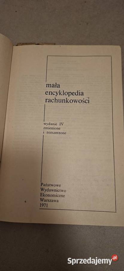 IV wydanie Małej Encyklopedii Rachunkowości 1971 wielkopolskie Łęczyca sprzedam