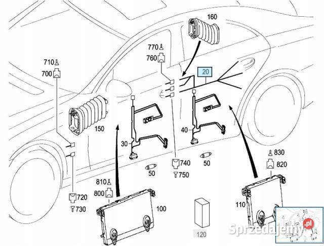 WIĄZKA INSTALACJA DRZWI TYŁ MERCEDES W219 osobowe lubelskie sprzedam
