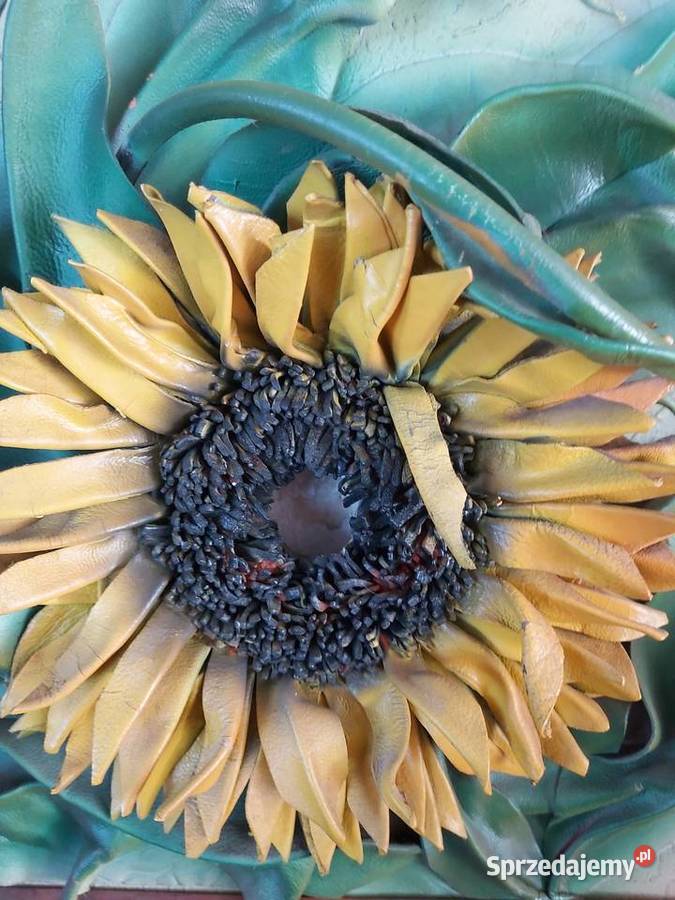 Obraz Sloneczniki wykonany ze skóry Opole